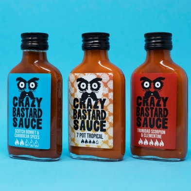 Caribbean Box - 3 Salsas Picantes Crazy Bastard