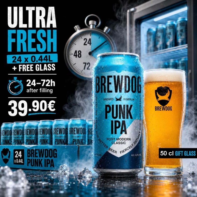 Ultra Fresh Punk IPA 24x0.44L Case Brewed in Berlin